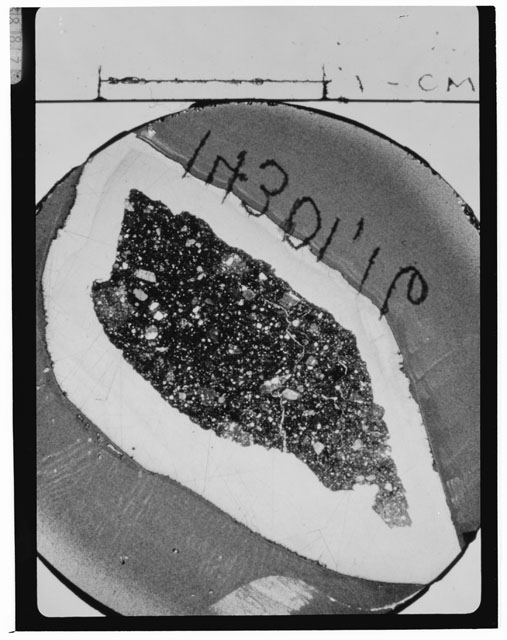 Black and white Thin Section photograph of Apollo 14 Sample(s) 14301,16.