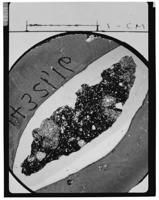 Black and White Thin Section Photo of Apollo 14 Sample 14321,16