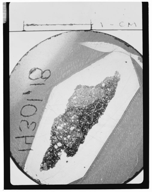 Black and white Thin Section photograph of Apollo 14 Sample(s) 14301,18.