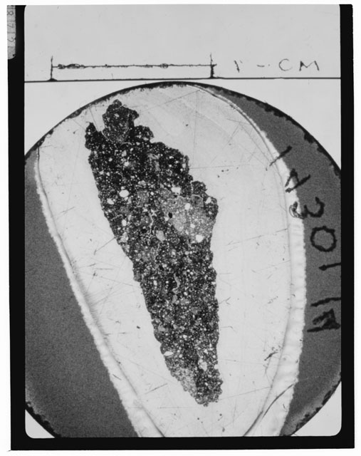 Black and white Thin Section photograph of Apollo 14 Sample(s) 14301,14.