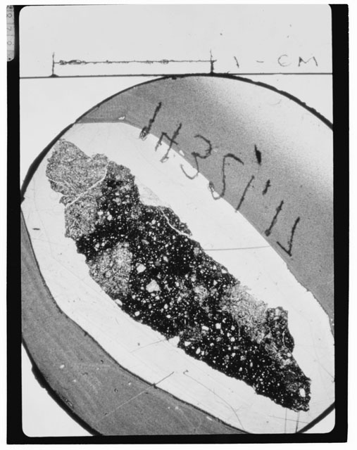 Black and White Thin Section Photo of Apollo 14 Sample 14321,17