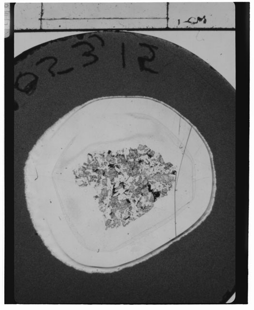Black and white Thin Section photograph of Apollo 14 Sample(s) 14053,15.