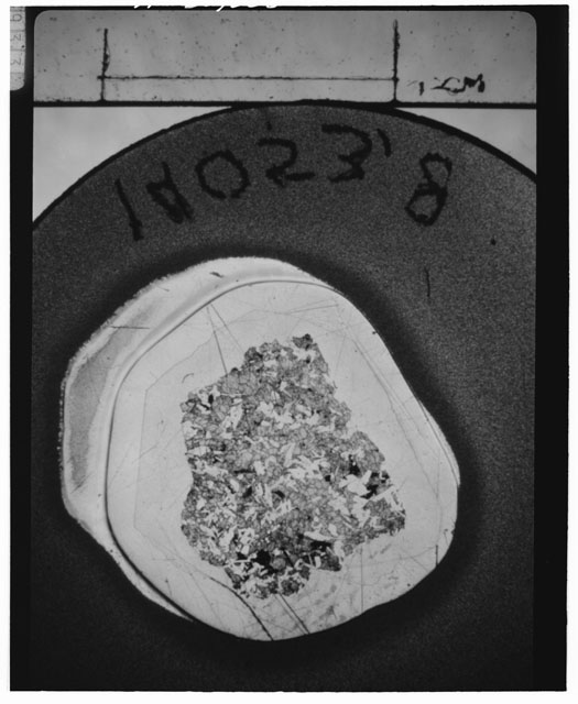 Black and white Thin Section photograph of Apollo 14 Sample(s) 14053,8.