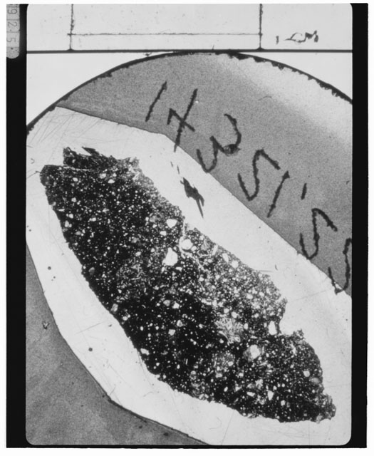 Black and White Thin Section Photo of Apollo 14 Sample 14321,22