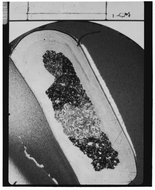 Black and White Thin Section Photo of Apollo 14 Sample 14321,34