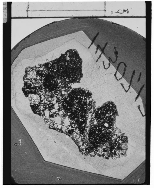 Black and white Thin Section photograph of Apollo 14 Sample(s) 14307,13.