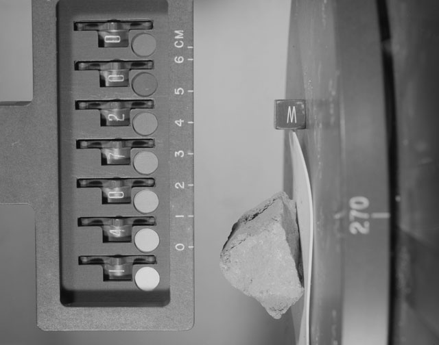 Black and white photograph of Apollo 14 Sample(s) 14072,0; Stereo photo with an orientation of 270 degrees, W .