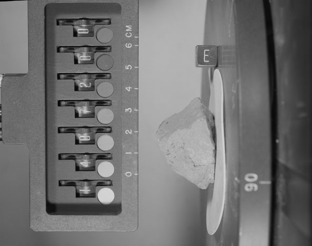 Black and white photograph of Apollo 14 Sample(s) 14072,0; Stereo photo with an orientation of 93 degrees, E.