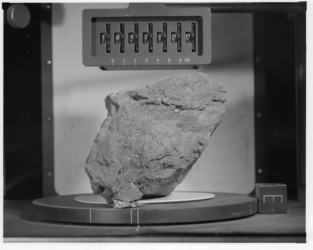 Black and white photograph of Apollo 14 Sample(s) 14311,0; Stereo photo with an orientation of E.
