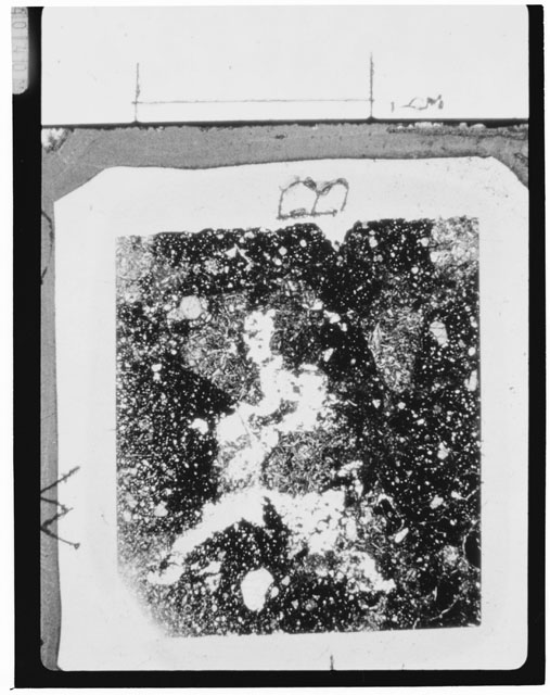 Black and White Thin Section Photo of Apollo 14 Sample 14321,134