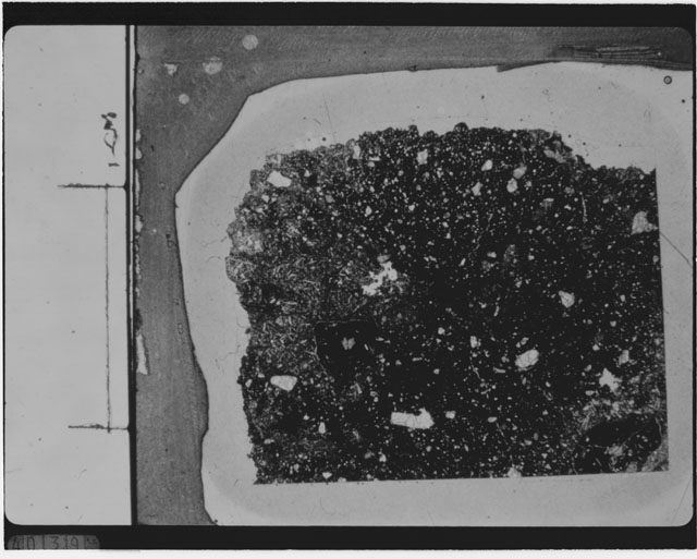 Black and White Thin Section Photo of Apollo 14 Sample 14321,133
