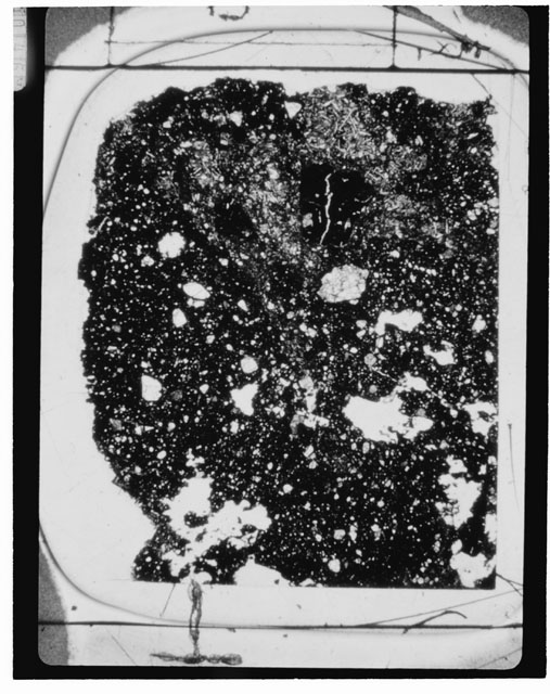 Black and White Thin Section Photo of Apollo 14 Sample 14321,127