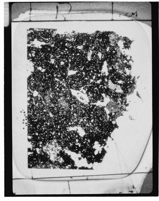 Black and White Thin Section Photo of Apollo 14 Sample 14321,129