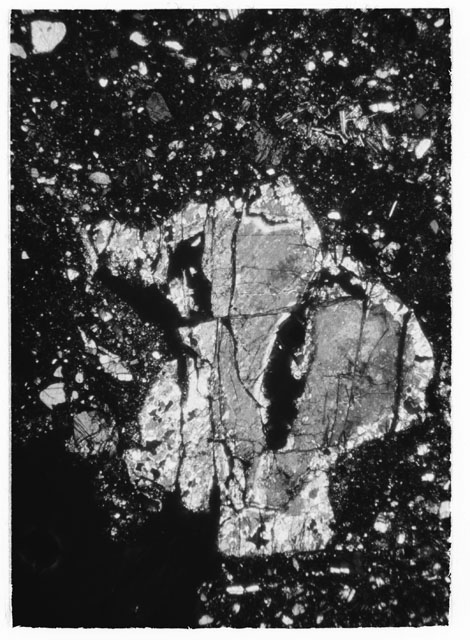 Black and White Thin Section Photo of Apollo 14 Sample 14302