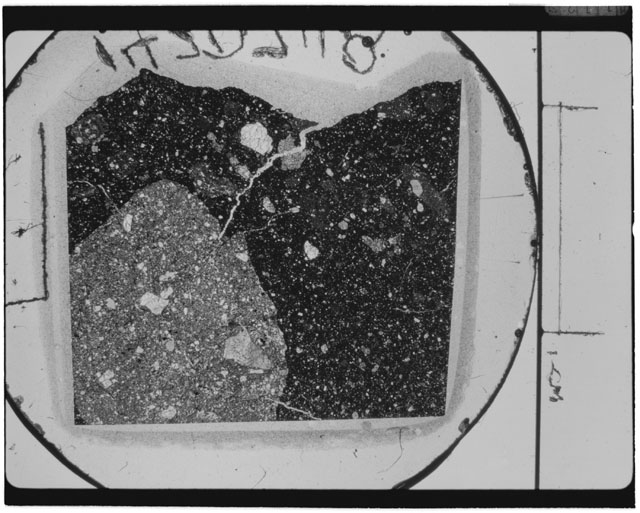Black and white Thin Section photograph of Apollo 14 Sample(s) 14307,48.