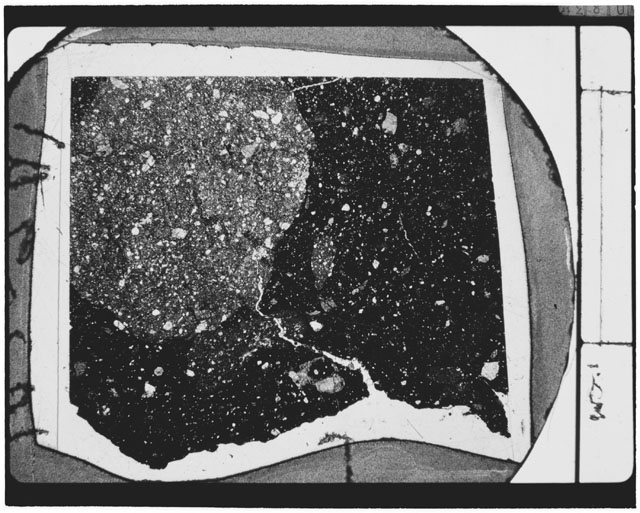 Black and white Thin Section photograph of Apollo 14 Sample(s) 14307,41.