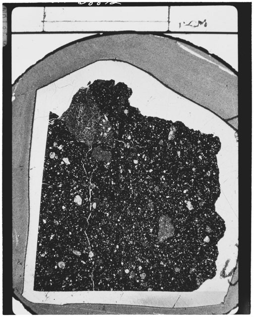 Black and white Thin Section photograph of Apollo 14 Sample(s) 14307,43.