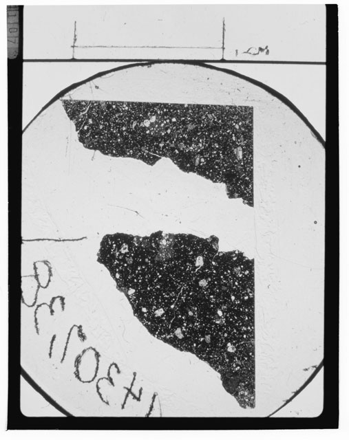 Black and white Thin Section photograph of Apollo 14 Sample(s) 14307,38.