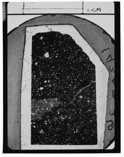Black and white Thin Section photograph of Apollo 14 Sample(s) 14307,36.