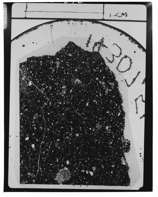 Black and white Thin Section photograph of Apollo 14 Sample(s) 14307,51.