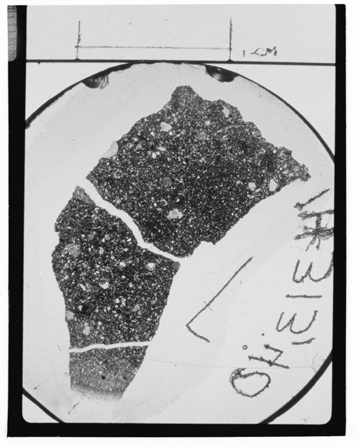 Black and white Thin Section photograph of Apollo 14 Sample(s) 14313,40.