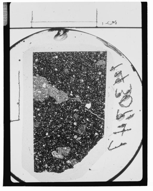 Black and white Thin Section photograph of Apollo 14 Sample(s) 14307,47.