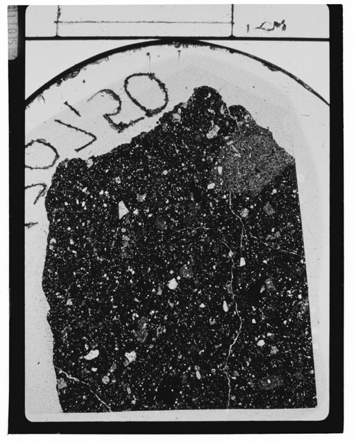 Black and white Thin Section photograph of Apollo 14 Sample(s) 14307,50.