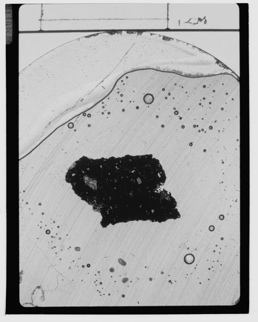 Black and White Thin Section Photo of Apollo 14 Sample 14321,219
