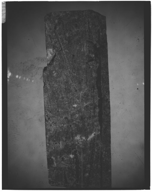 Black and white photograph of Apollo 14 Sample(s) 14311,51; Processing photograph displaying a slab.