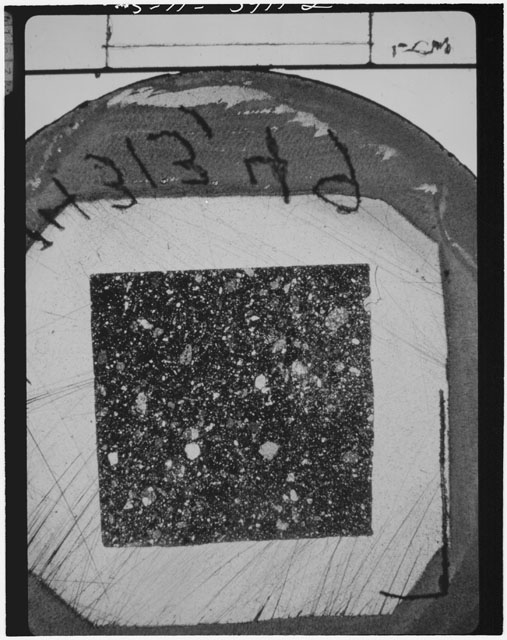 Black and white Thin Section photograph of Apollo 14 Sample(s) 14313,49.