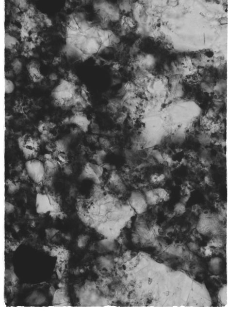 Black and White Thin Section Photo of Apollo 14 Sample 14304