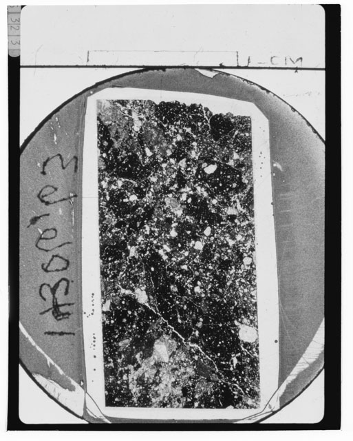 Black and white Thin Section photograph of Apollo 14 Sample(s) 14306,63.