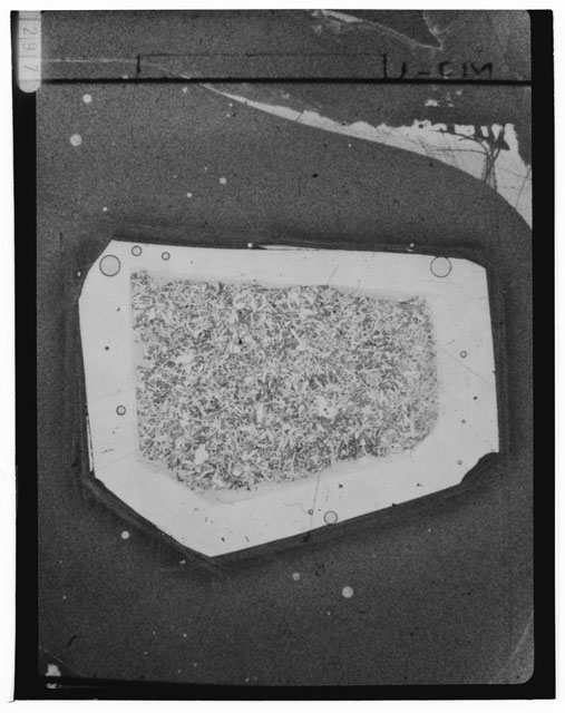 Black and white Thin Section photograph of Apollo 14 Sample(s) 14310,209 using transmitted light.