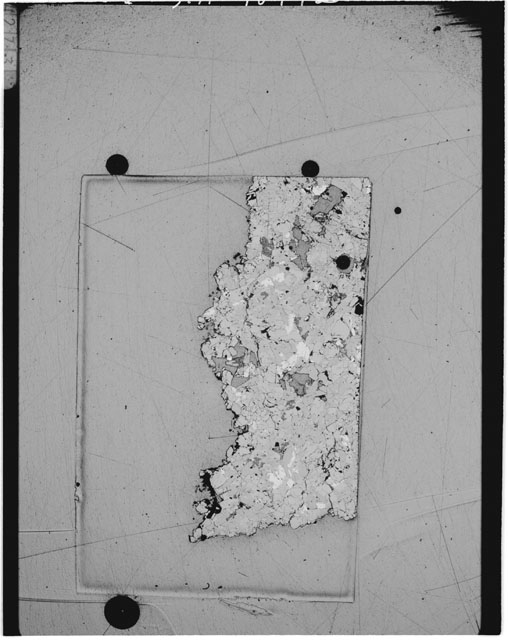 Black and white Thin Section photograph of Apollo 14 Sample(s) 14053,55.