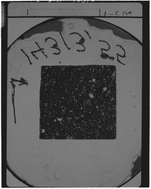 Black and white Thin Section photograph of Apollo 14 Sample(s) 14313,55.