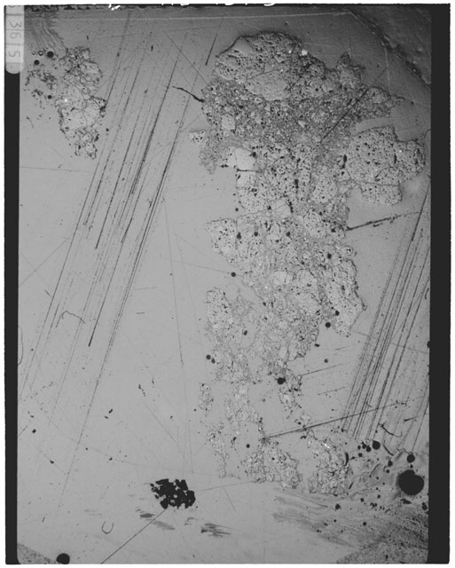 Black and White Thin Section Photo of Apollo 14 Sample 14321,245