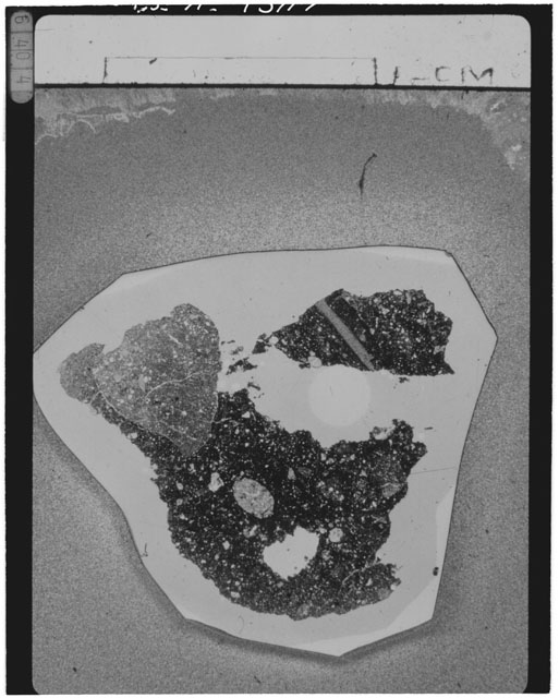 Black and white Thin Section photograph of Apollo 14 Sample(s) 14301,84.