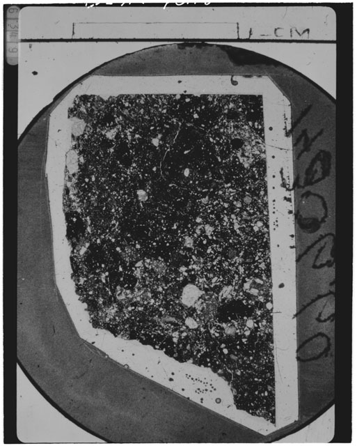 Black and white Thin Section photograph of Apollo 14 Sample(s) 14306,60.