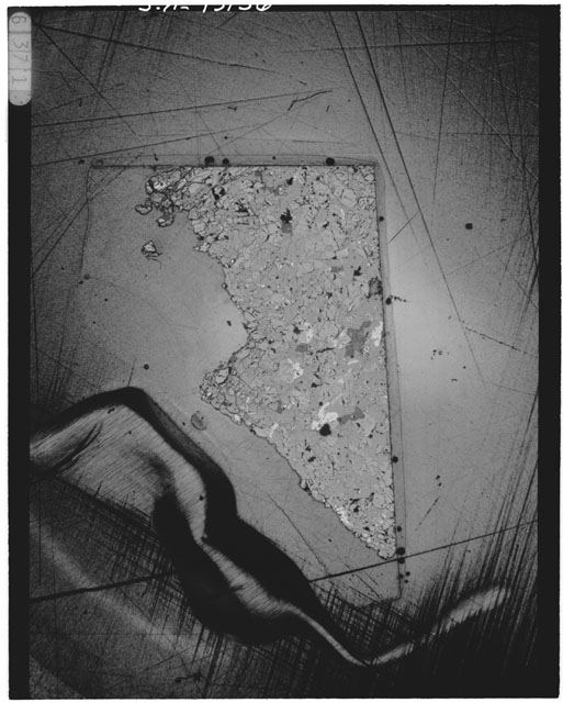 Black and white Thin Section photograph of Apollo 14 Sample(s) 14053,36.