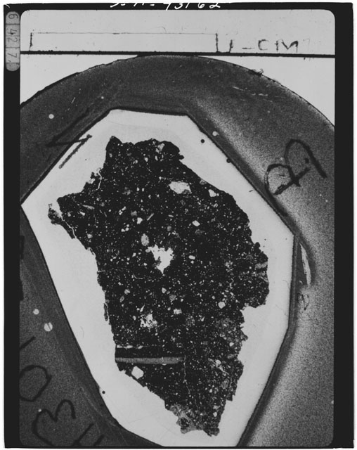Black and white Thin Section photograph of Apollo 14 Sample(s) 14301,87.