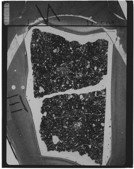 Black and white Thin Section photograph of Apollo 14 Sample(s) 14305,87.