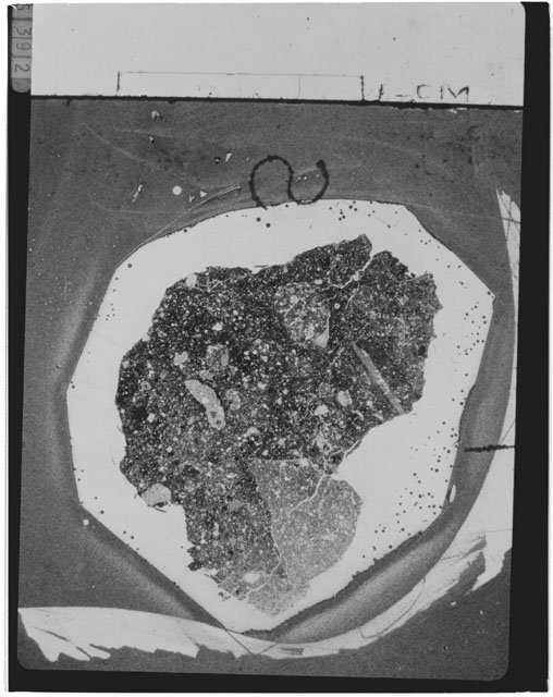 Black and white Thin Section photograph of Apollo 14 Sample(s) 14301,85.