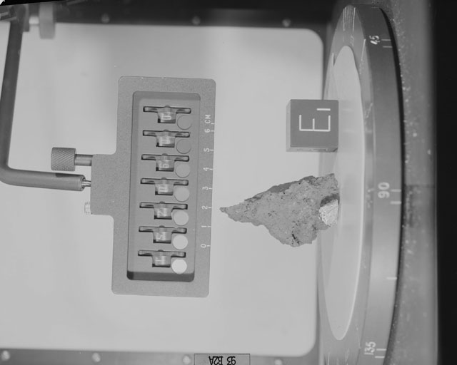 Black and White Photograph of Apollo 15 Sample(s) 15206, 0; Stereo photo with orientation 95 degrees, A.