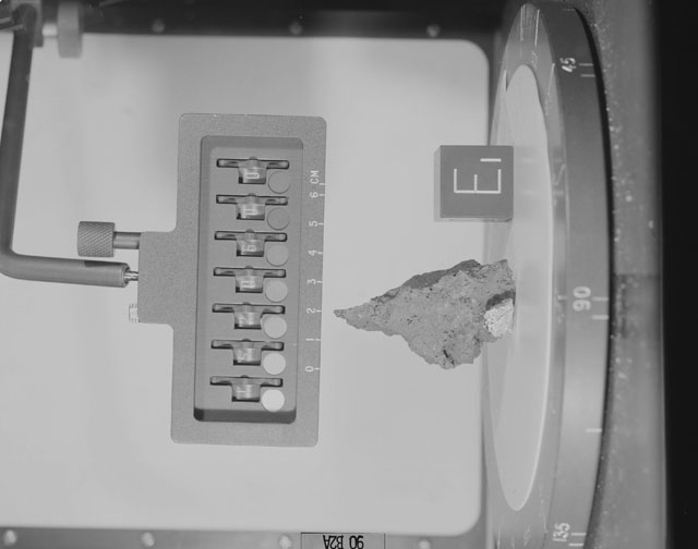 Black and White Photograph of Apollo 15 Sample(s) 15206, 0; Stereo photo with orientation 90 degrees, A.