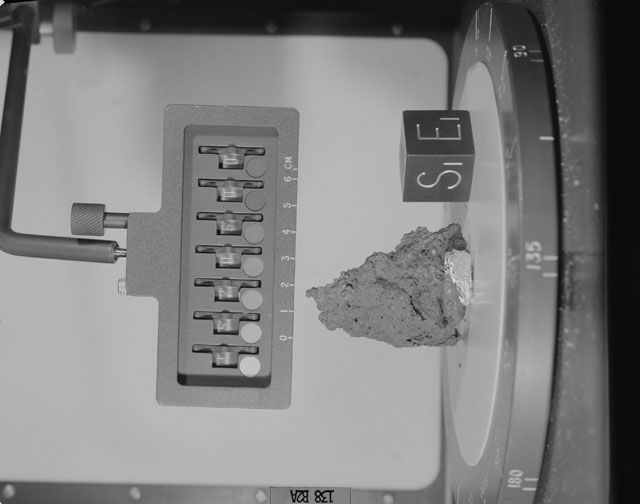 Black and White Photograph of Apollo 15 Sample(s) 15206, 0; Stereo photo with orientation 138 degrees, A.
