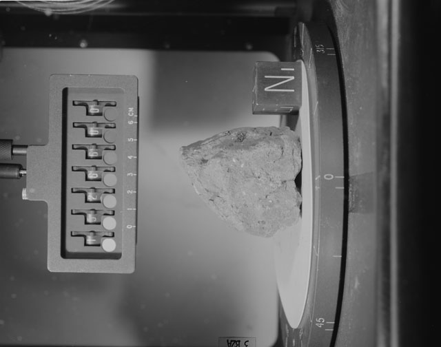 Black and White Photograph of Apollo 15 Sample(s) 15266, 0; Stereo photo with orientation 3 degrees, A.
