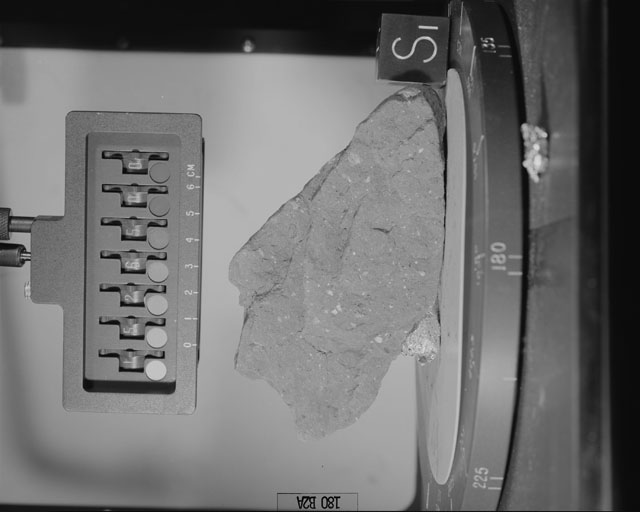 Black and White Photograph of Apollo 15 Sample(s) 15265, 0; Stereo photo with orientation 180 degrees, A.