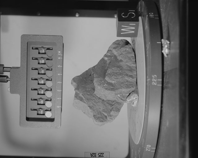 Black and White Photograph of Apollo 15 Sample(s) 15265, 0; Stereo photo with orientation 225 degrees, A.