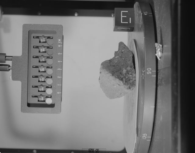 Black and White Photograph of Apollo 15 Sample(s) 15265, 0; Stereo photo with orientation 93 degrees, B.