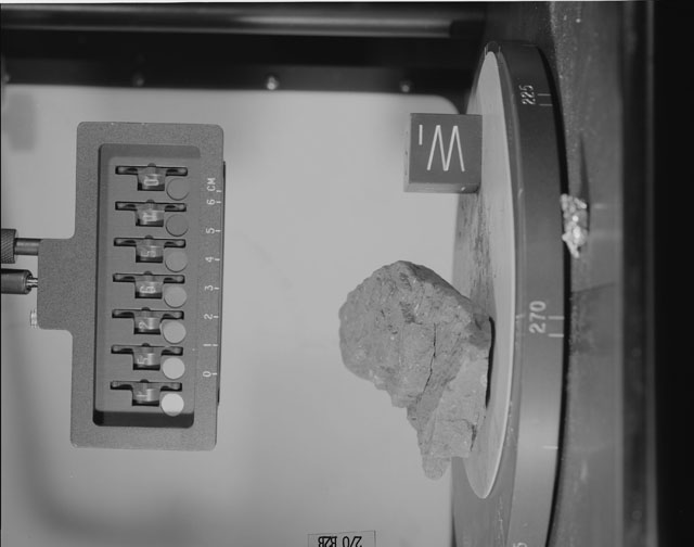 Black and White Photograph of Apollo 15 Sample(s) 15265, 0; Stereo photo with orientation 270 degrees, B.